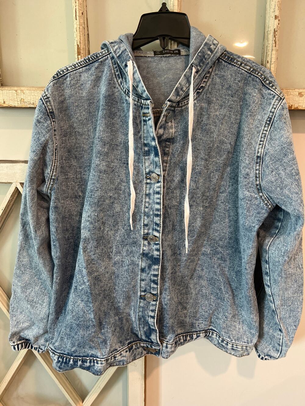 SHEIN size 2X denim hooded jacket